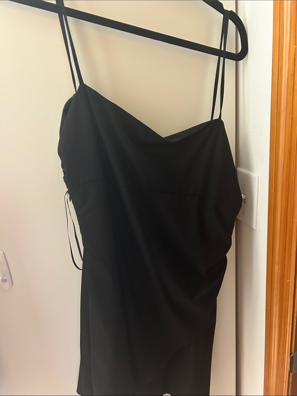 Zara Black Mini Slip Dress with Thin Straps